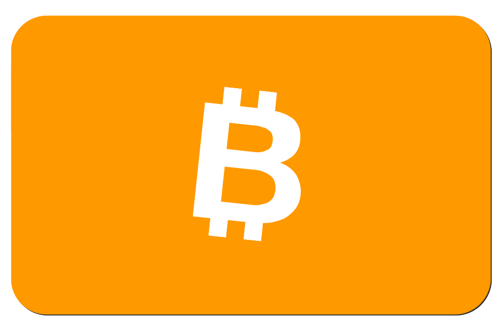 A card with Bitcoin logo
