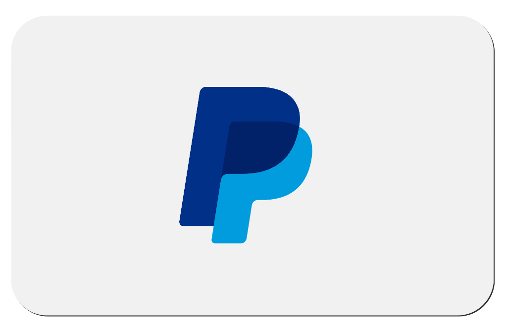 A card with a PayPal logo